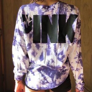 VS Pink large purple tie-dye pullover